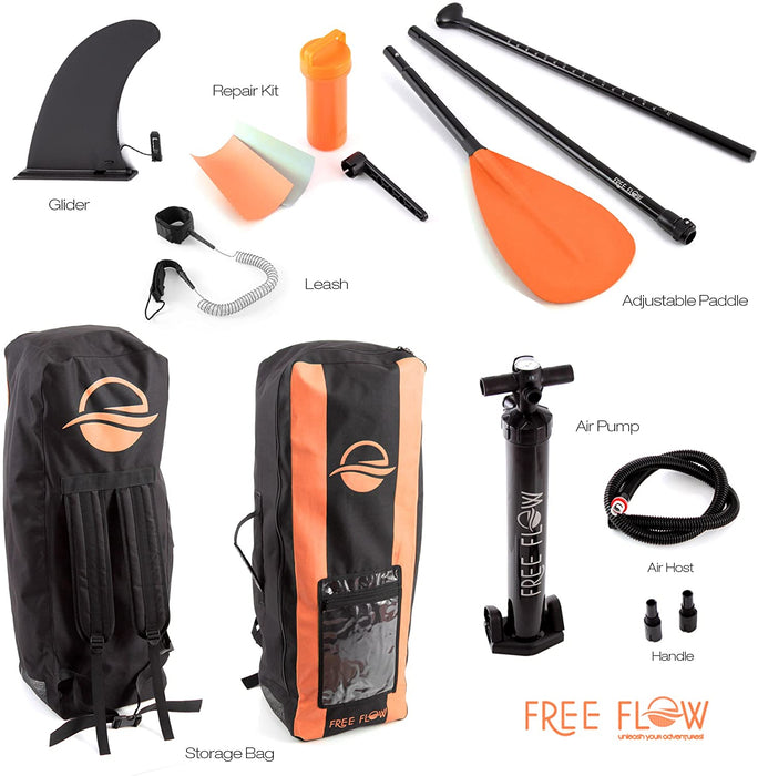 SereneLife Premium Inflatable Stand Up Paddle Board (6 Inches Thick) with SUP Accessories & Carry Bag | Wide Stance, Bottom Fin for Paddling, Surf Control