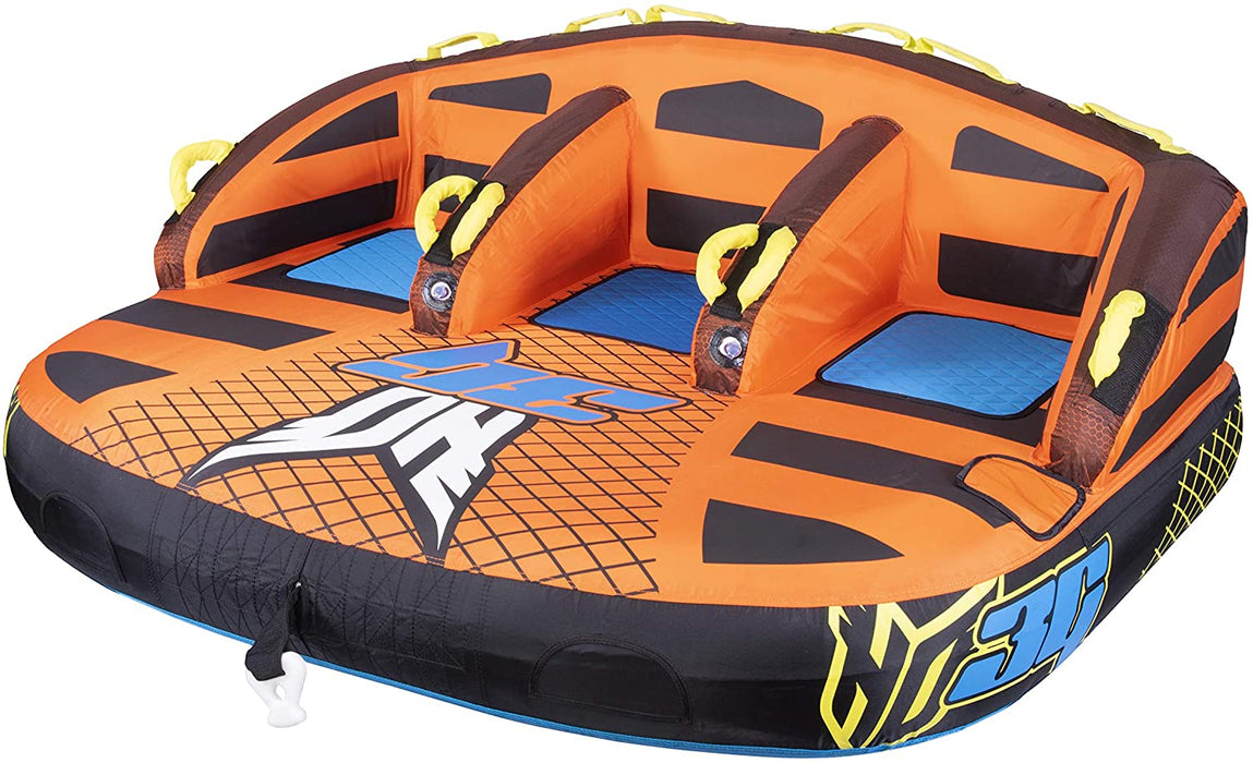 HO Sports HG 3-Person Multi-Directional Ride-On Chariot and Couch Style Towable Tube with Attachments