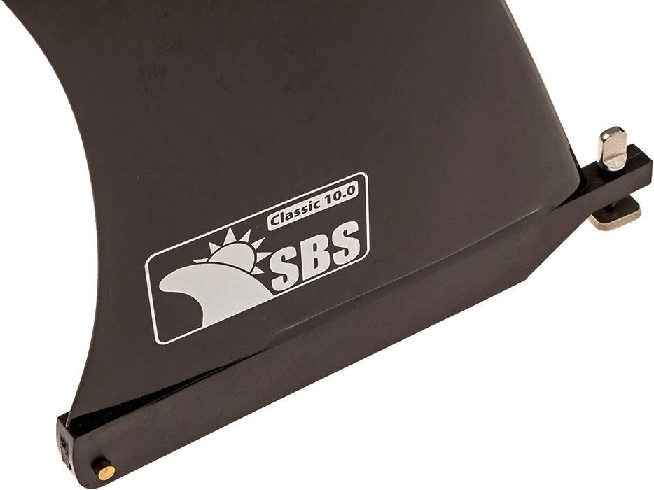 SBS 10" Surf & SUP Fin - Free No Tool Fin Screw - 10 inch Center Fin for Longboard, Surfboard & Paddleboard