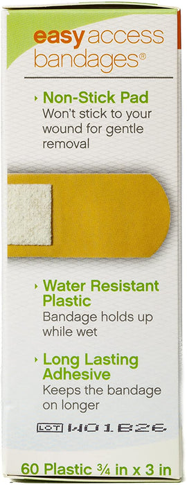 Easy Care Easy Access Bandages, 1" x 3" Plastic, 60 Count