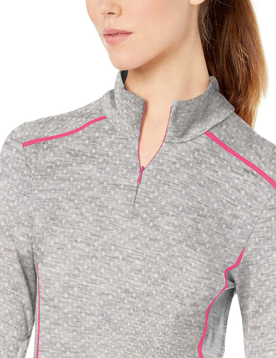 Helly-Hansen Womens Hh Merino Mid Graphic Print 1/2 Zip Lightweight Long-Sleeve Thermal Baselayer Top