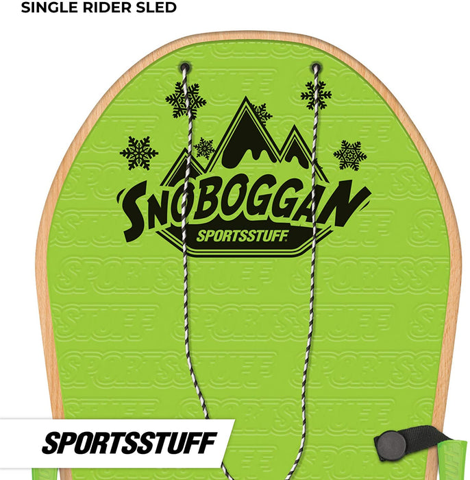 AIRHEAD SNO-BOGGAN Wood Sled, Green, 36 x 18 inches