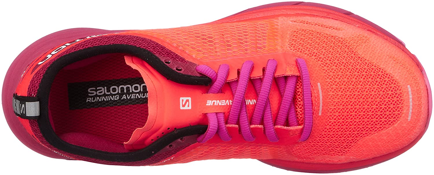 Salomon Women's Sonic Ra Max Fiery Coral/Cerise Pink Glow Ankle-High Mesh Road Running - 6.5M