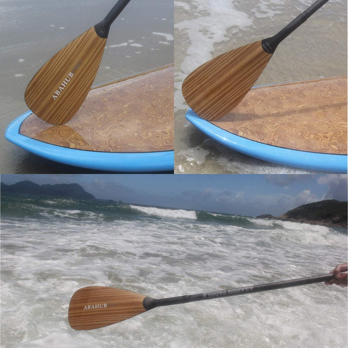 Abahub Carbon Fiber SUP Paddle 3-Piece Adjustable Stand Up Paddle Carbon Shaft & Black/Blue/Yellow