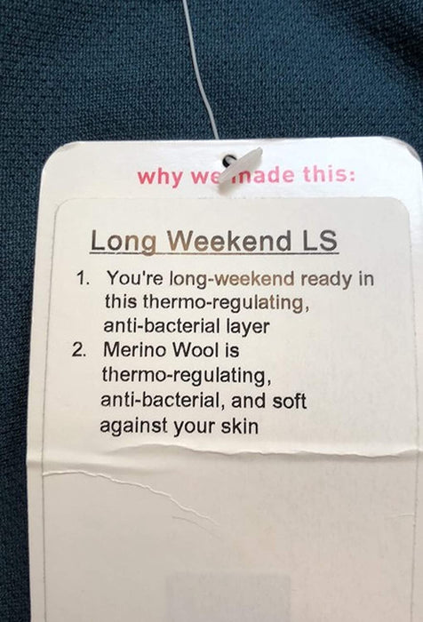 Lululemon Long Weekend LS - INCB (Size XXL)