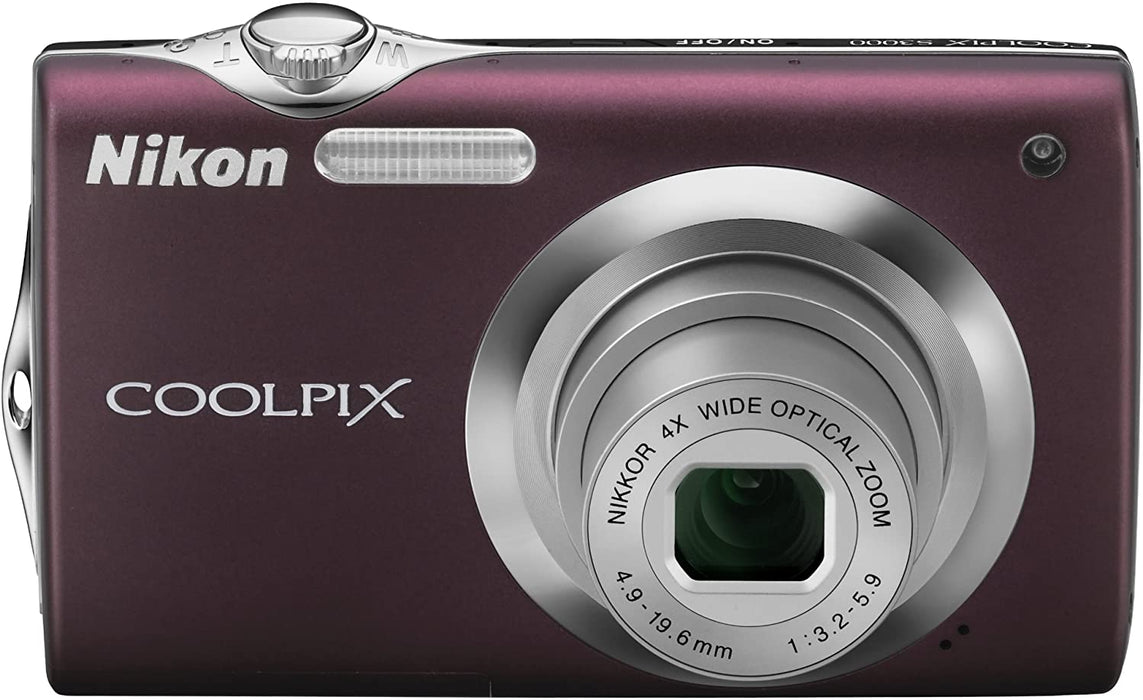 Nikon Coolpix S3000 12.0 MP Digital Camera with 4x Optical Electronic Vibration Reduction (VR) Zoom and 2.7-Inch LCD (Plum)