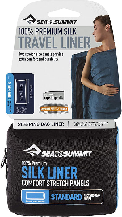 Sea to Summit Premium Silk Travel Liner, Eucalyptus Green, Rectangular (73 x 36in)