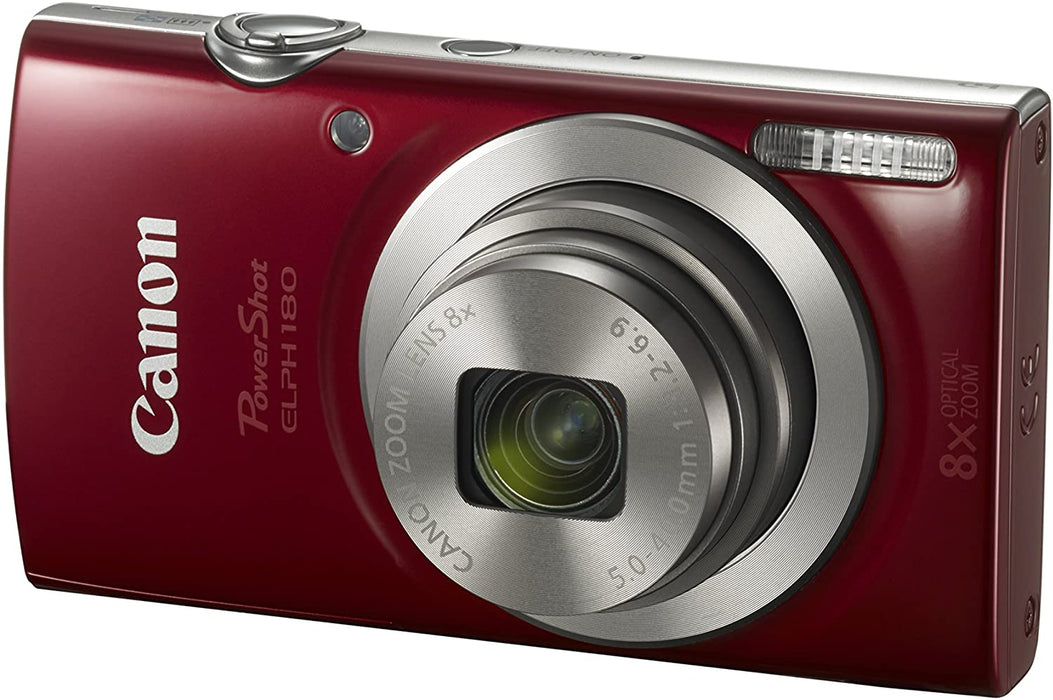 Canon PowerShot ELPH 180 Digital Camera w/Image Stabilization and Smart AUTO Mode (Red)
