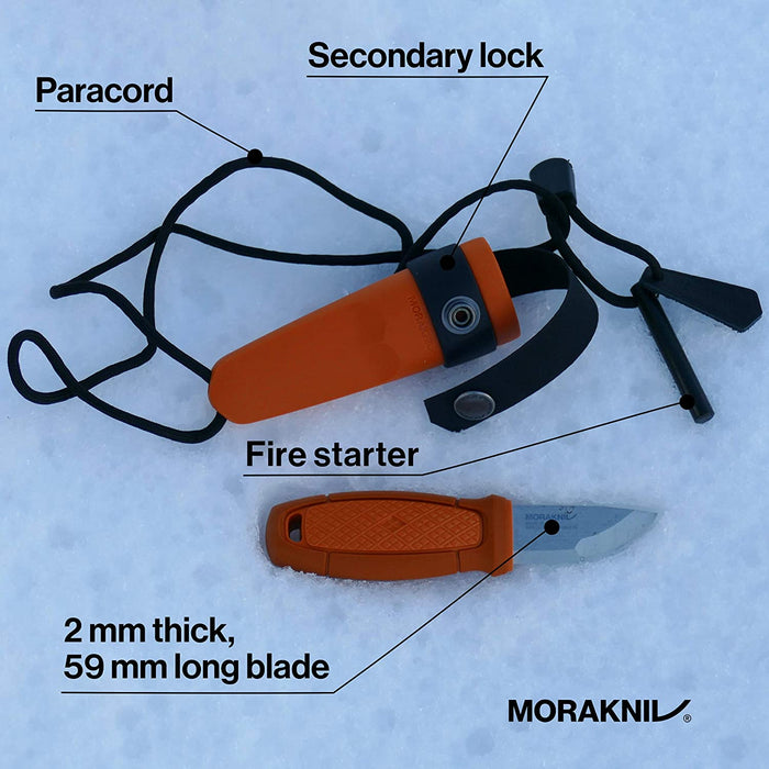 Morakniv Eldris Fixed-Blade Pocket-Sized Knife with Sandvik Stainless Steel Blade, Lanyard and Firestarter