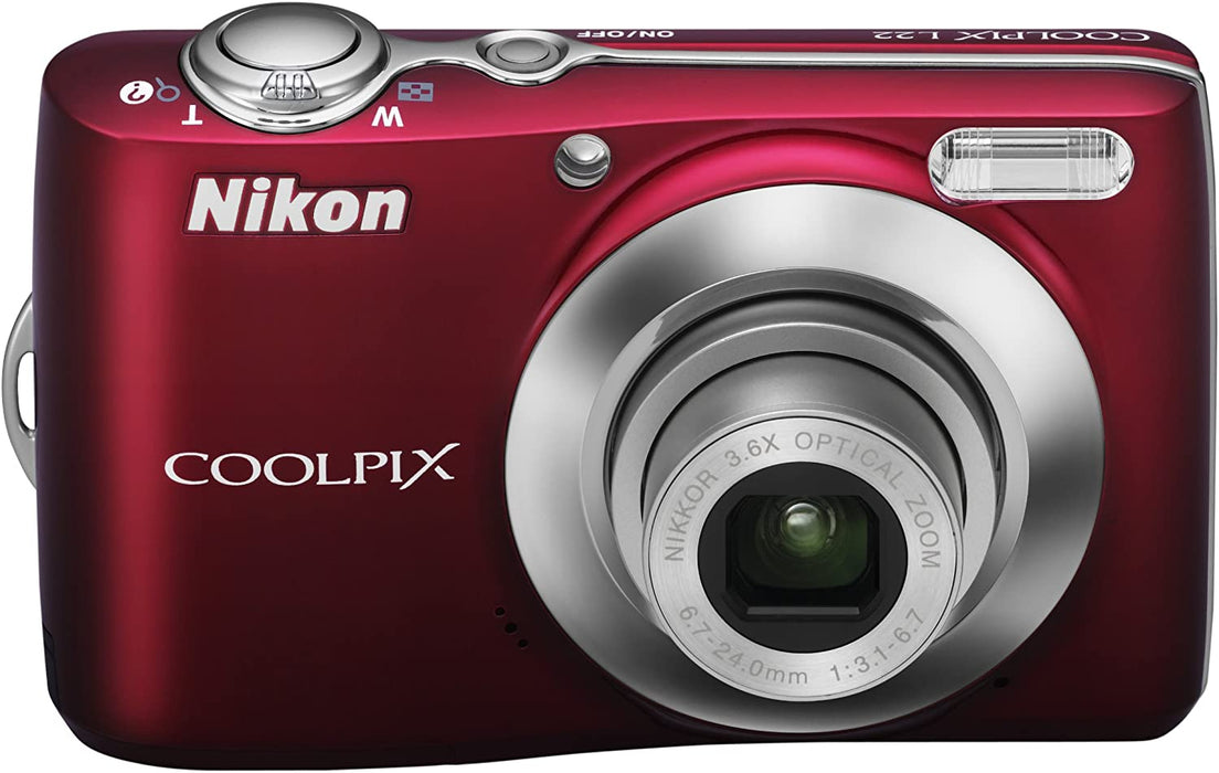 Nikon Coolpix L22 12.0MP Digital Camera with 3.6x Optical Zoom and 3.0-Inch LCD (Red-primary)