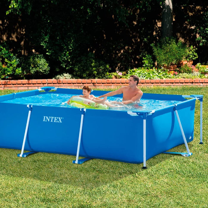 Intex 86" x 23" Rectangular Frame Above Ground Outdoor Child Safe Splash Swimming Pool