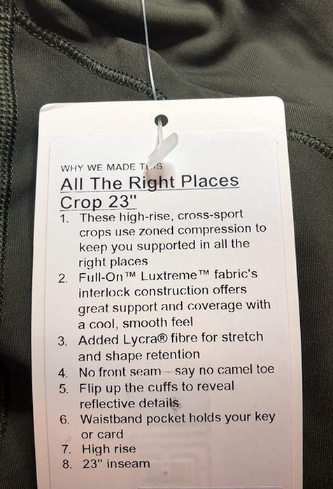 Lululemon All The Right Places Crop 23" - DKOV (Dark Olive)