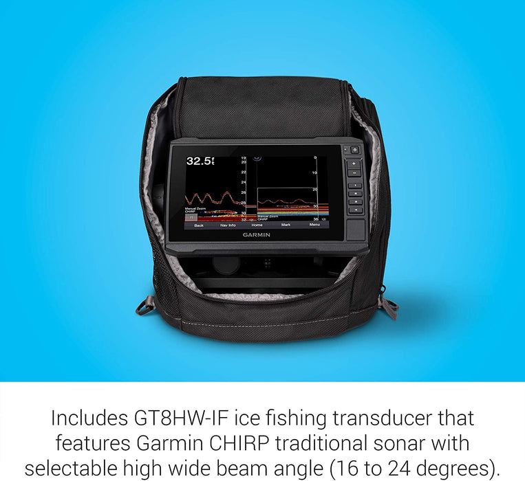Garmin ECHOMAP UHD 73cv Ice Fishing Bundle, Includes ECHOMAP UHD 73cv Combo and GT10HN-IF Transducer