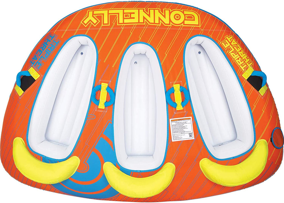 CWB Connelly Triple Threat 3 Person 66x90 Inch Partially Covered Cockpit Style Inflatable Boat Towable Water Inner Tubing Tube