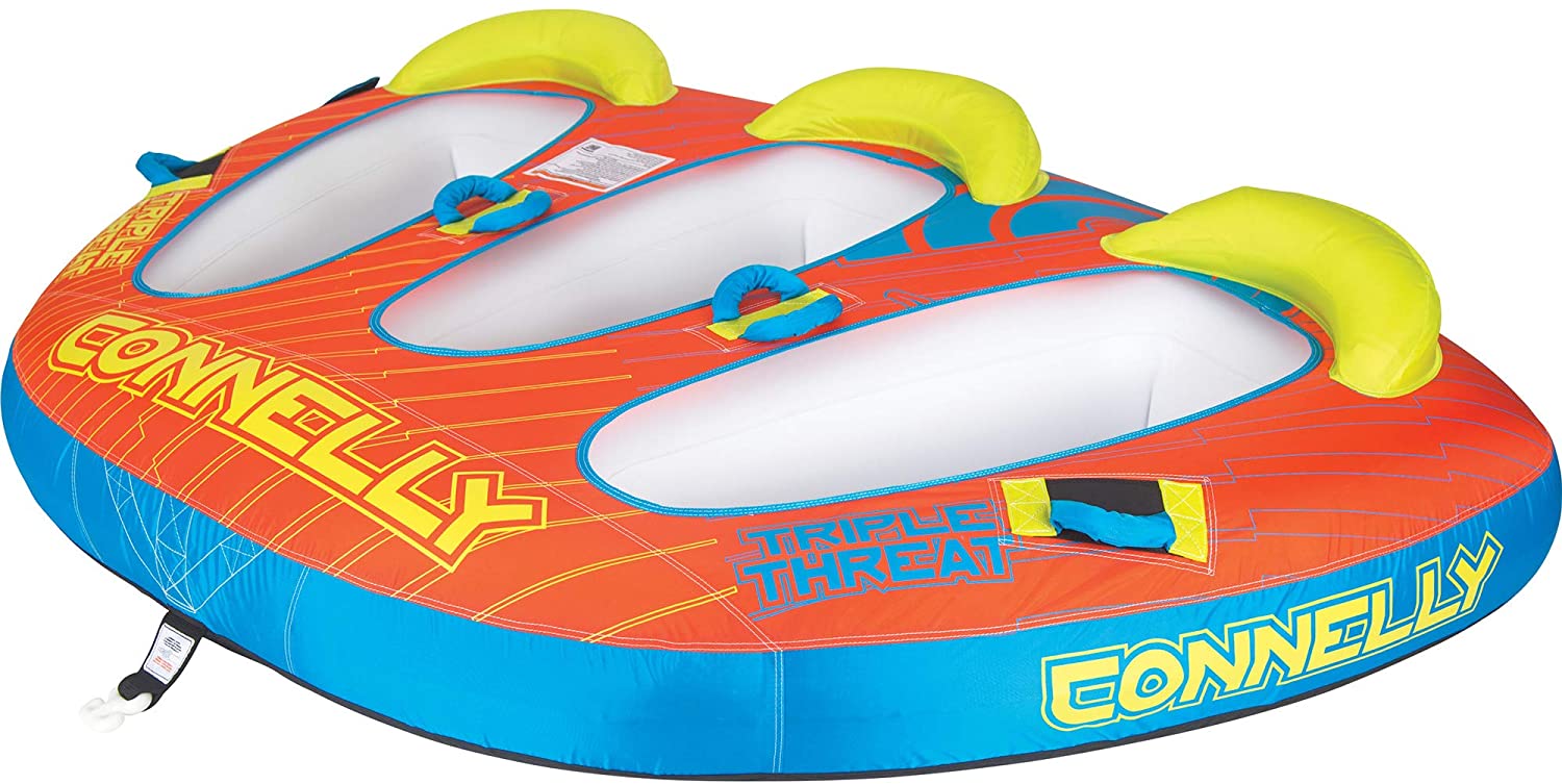 CWB Connelly Triple Threat 3 Person 66x90 Inch Partially Covered Cockpit Style Inflatable Boat Towable Water Inner Tubing Tube