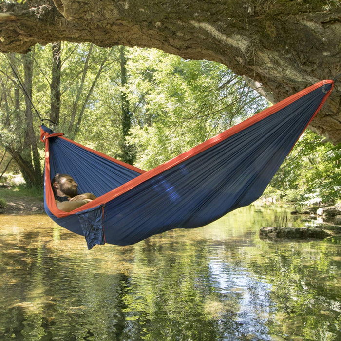 Ticket to the Moon Fair Trade & Handmade 1-2 Person King Size Lightweight Hammock for Traveling, Camping and Everyday Use, XXL, only 700g, Parachute-Silk, Set-Up < 1 min.
