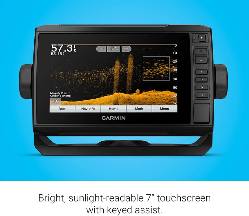 Garmin ECHOMAP UHD 74Cv, 7" Keyed-Assist Touchscreen Chartplotter with U.S. BlueChart G3 and GT24UHD-TM Transducer