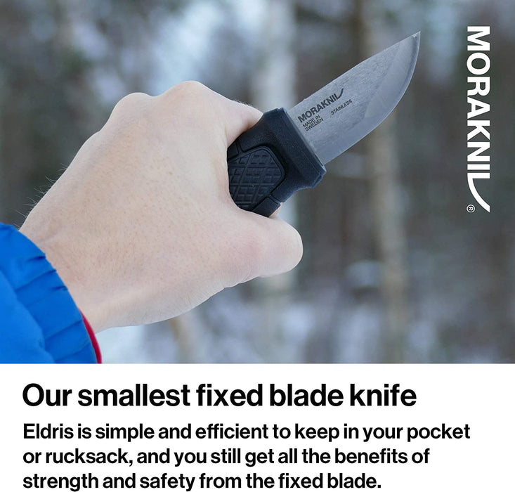 Morakniv Eldris Fixed-Blade Pocket-Sized Knife with Sandvik Stainless Steel Blade, Lanyard and Firestarter