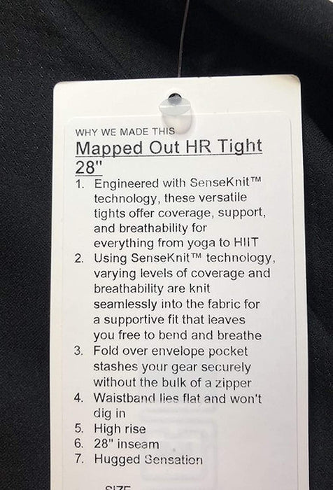 Lululemon Mapped Out HR Tight 28" - BLK/BLK