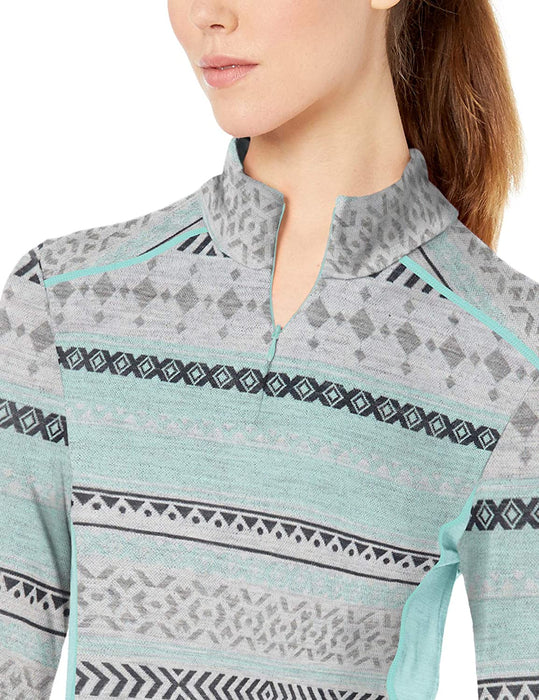 Helly-Hansen Womens Hh Merino Mid Graphic Print 1/2 Zip Lightweight Long-Sleeve Thermal Baselayer Top