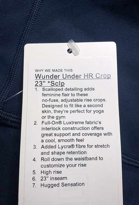 Lululemon Wunder Under HR Crop 23" Scallop - TRNV (True Navy)