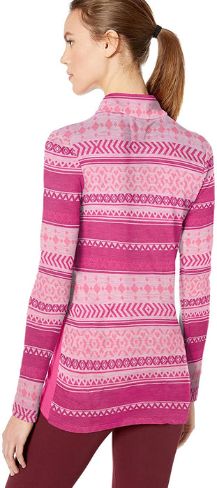 Helly-Hansen Womens Hh Merino Mid Graphic Print 1/2 Zip Lightweight Long-Sleeve Thermal Baselayer Top