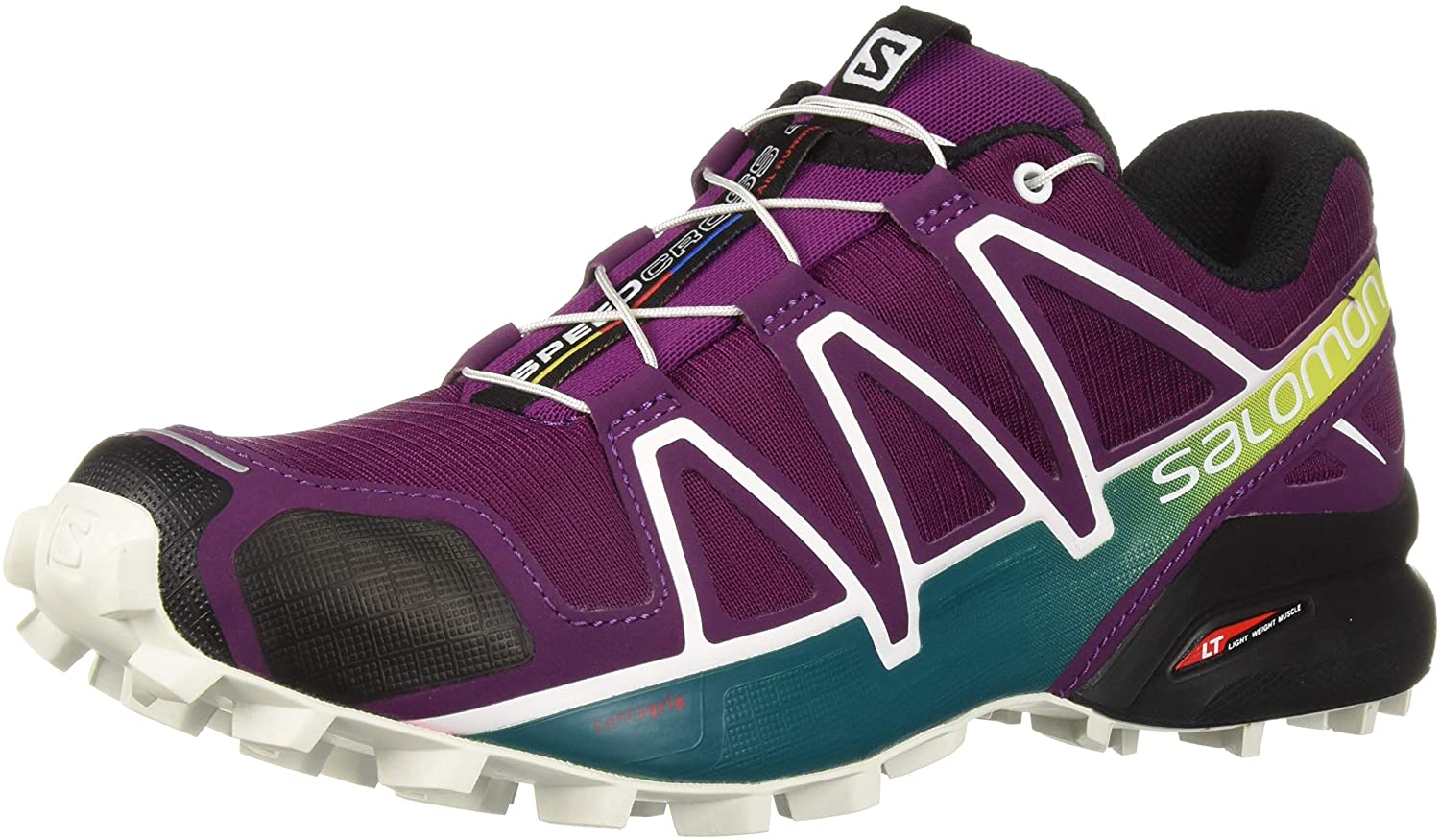 Salomon Women's Speedcross 4 Running Trail Shoes Dark Purple/White/Deep Lake