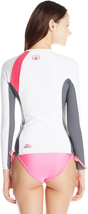 Body Glove Women's Performance Long Arm Rashguard, White/Ash, Small