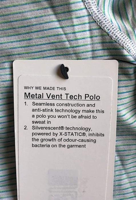 Lululemon Metal Vent TECH Polo - WHT/WHT/BLGN (S)