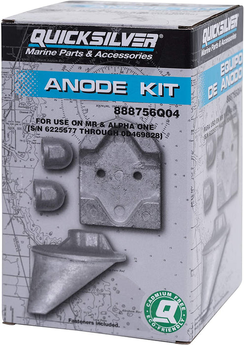 Quicksilver 888756Q04 Aluminum Anode Kit - MerCruiser MR and Alpha One Drives