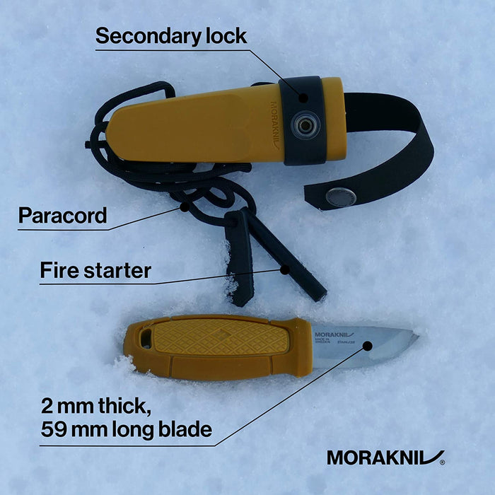 Morakniv Eldris Fixed-Blade Pocket-Sized Knife with Sandvik Stainless Steel Blade, Lanyard and Firestarter