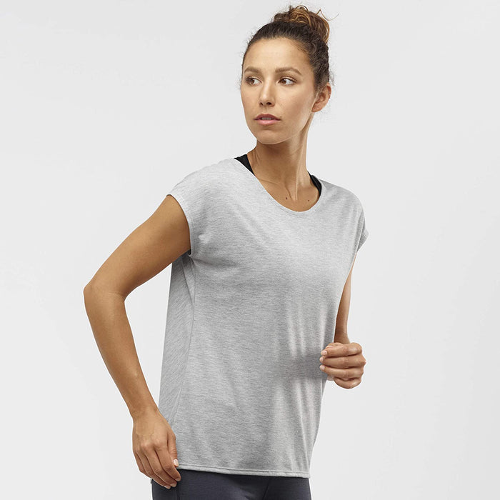 Salomon Women's Standard Comet Short Sleeve TEE W, black/ebony/Heather