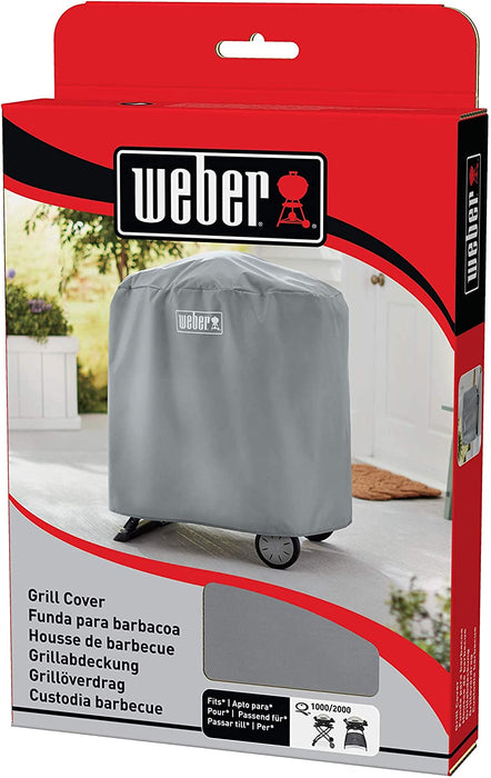 Weber 7177 Grill Cover, Fits Q 100/1000 and 200/2000 Using Stand or cart, Black