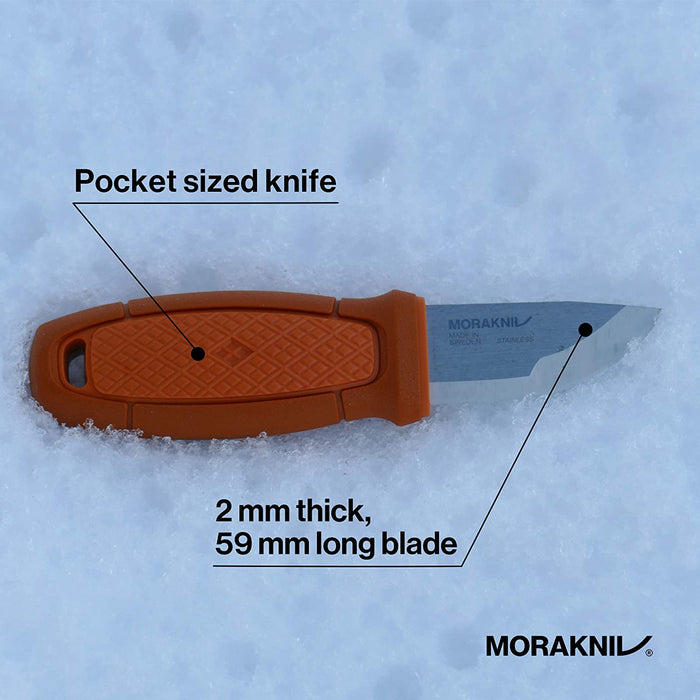 Morakniv Eldris Fixed-Blade Pocket-Sized Knife with Sandvik Stainless Steel Blade, Lanyard and Firestarter