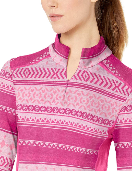 Helly-Hansen Womens Hh Merino Mid Graphic Print 1/2 Zip Lightweight Long-Sleeve Thermal Baselayer Top