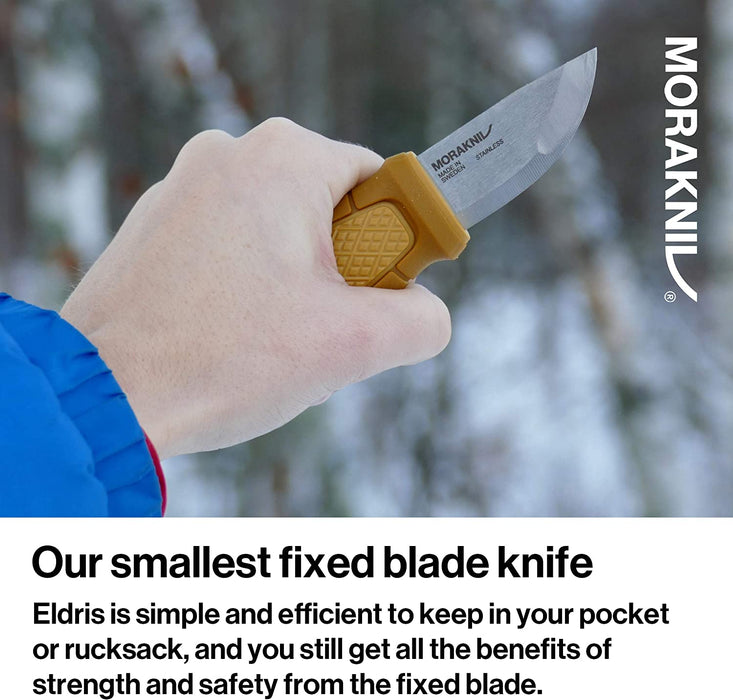 Morakniv Eldris Fixed-Blade Pocket-Sized Knife with Sandvik Stainless Steel Blade, Lanyard and Firestarter
