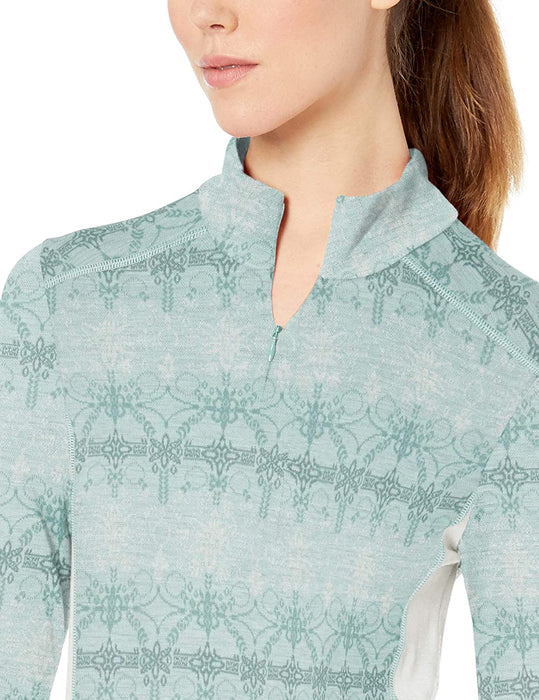 Helly-Hansen Womens Hh Merino Mid Graphic Print 1/2 Zip Lightweight Long-Sleeve Thermal Baselayer Top