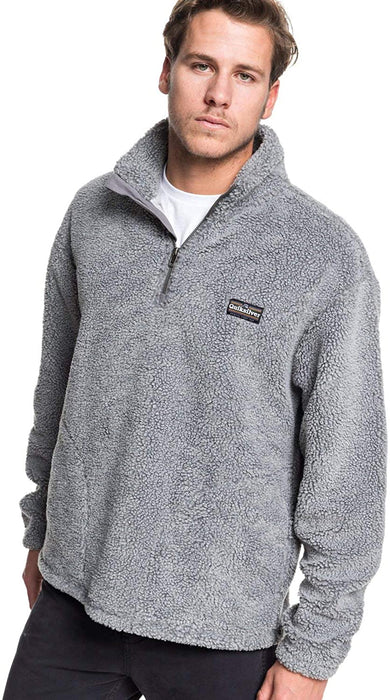 Quiksilver Mens Bogong Gum - Half-Zip Popcorn Sherpa Fleece for Men Half-Zip Popcorn Sherpa Fleece