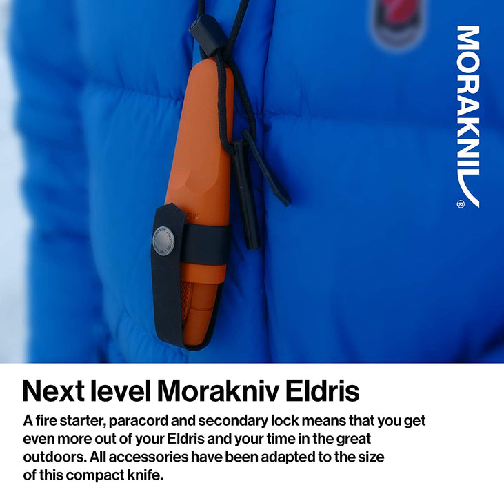 Morakniv Eldris Fixed-Blade Pocket-Sized Knife with Sandvik Stainless Steel Blade, Lanyard and Firestarter
