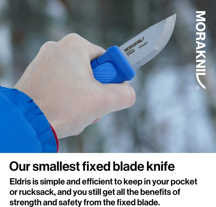 Morakniv Eldris Fixed-Blade Pocket-Sized Knife with Sandvik Stainless Steel Blade, Lanyard and Firestarter