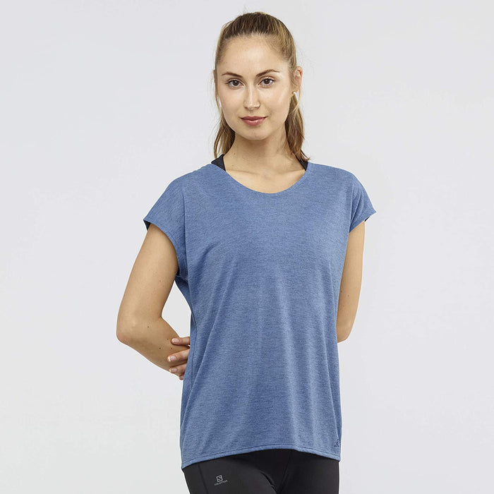 Salomon Women's Standard Comet Short Sleeve TEE W, black/ebony/Heather