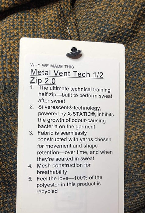 Lululemon Metal Vent TECH 1/2 Zip - FSGD/TRNV (Fools Gold/True Navy)