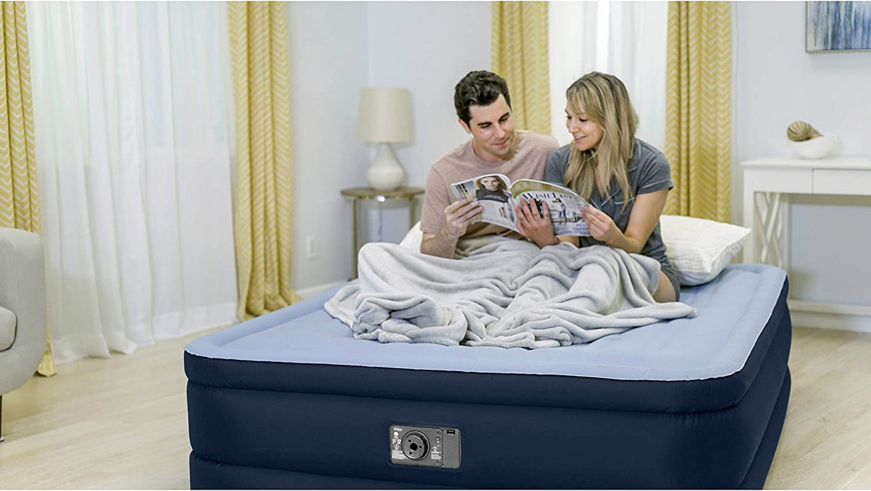 Intex Premaire Series Robust Comfort Airbed with Built-In Electric Pump, Bed Height 20", Queen - Amazon Exclusive