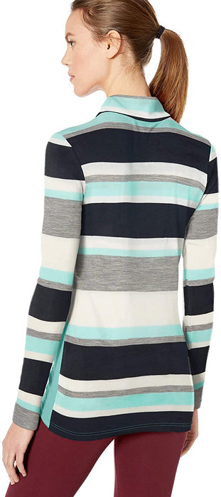 Helly-Hansen Womens Hh Merino Mid Graphic Print 1/2 Zip Lightweight Long-Sleeve Thermal Baselayer Top