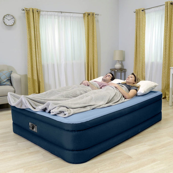 Intex Premaire Series Robust Comfort Airbed with Built-In Electric Pump, Bed Height 20", Queen - Amazon Exclusive