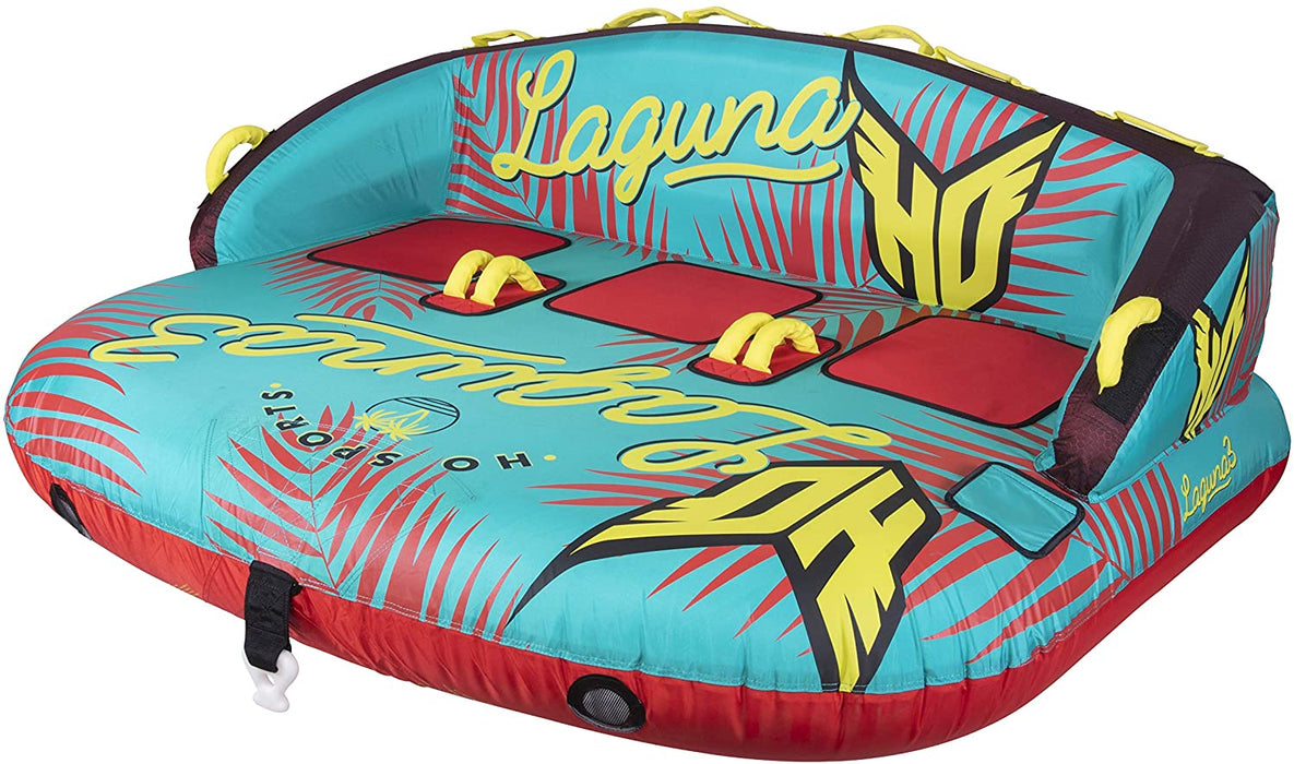 HO Sports Laguna 3-Person Multi-Directional Ride-On Chariot and Couch Style Towable Tube with Attachments
