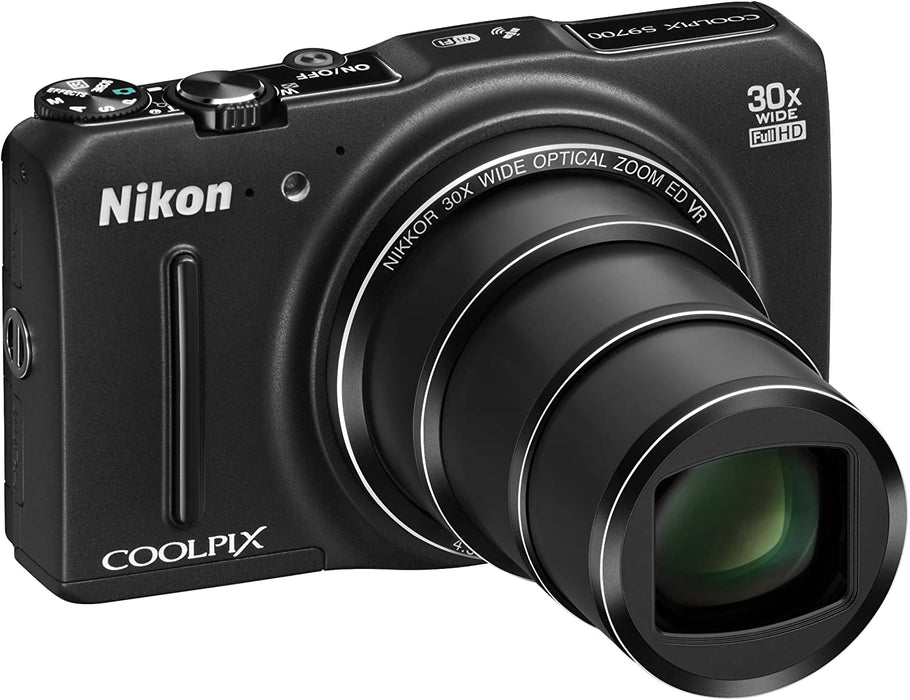Nikon COOLPIX S9700 16.0 MP Wi-Fi Digital Camera with 30x Zoom NIKKOR Lens, GPS, and Full HD 1080p Video (Black)