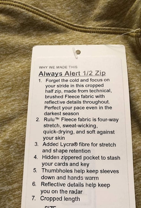 Lululemon Always Alert 1/2 Zip -HGPL (Heathered Grape Leaf) Size 4