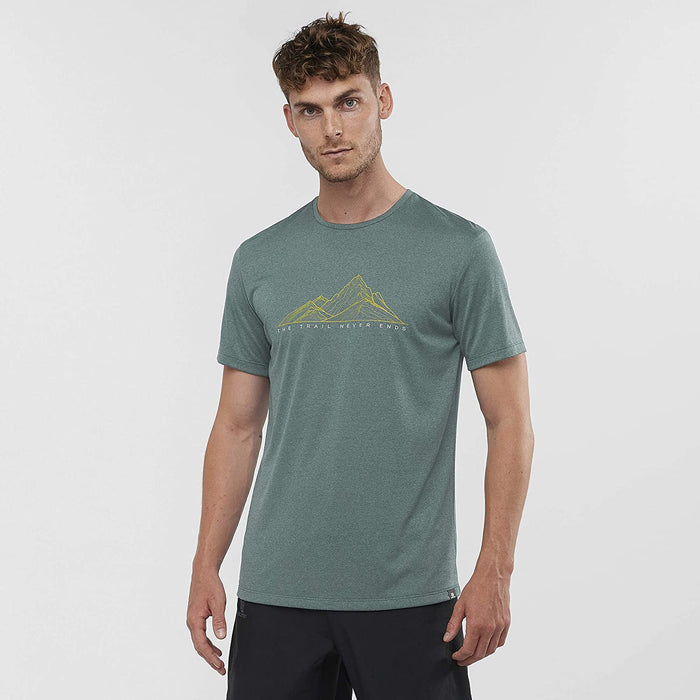Salomon Men's Standard Agile Graphic TEE M, alloy/Heather