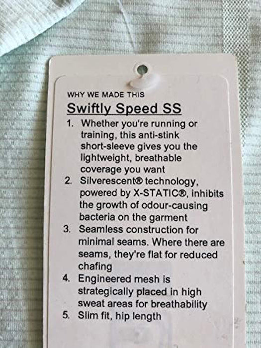 Lululemon Swiftly Speed SS (Size 8) PLRI//WHT/BLU